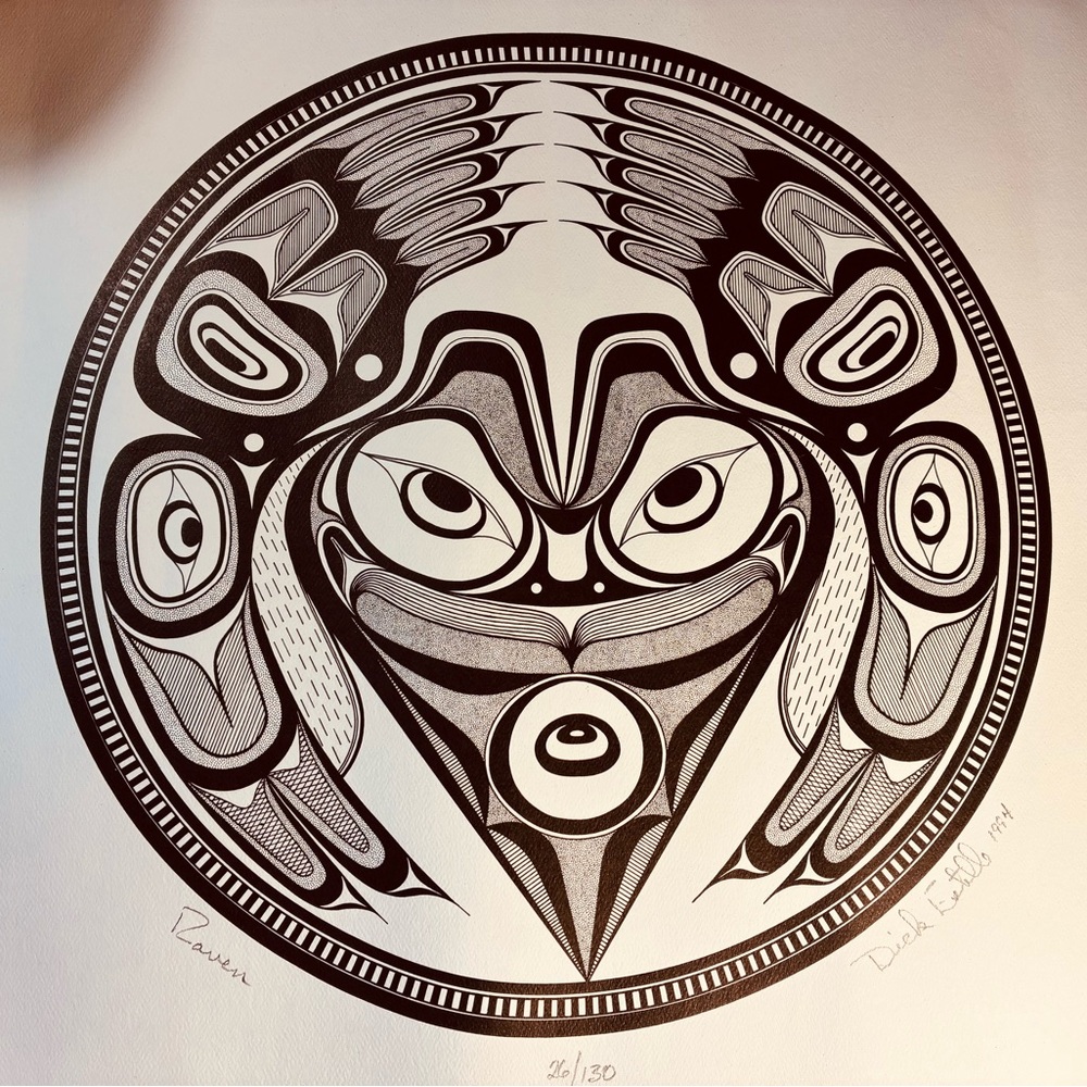 Vintage Rare Haida Tlingit Alaska Raven Art by Dick Estelle